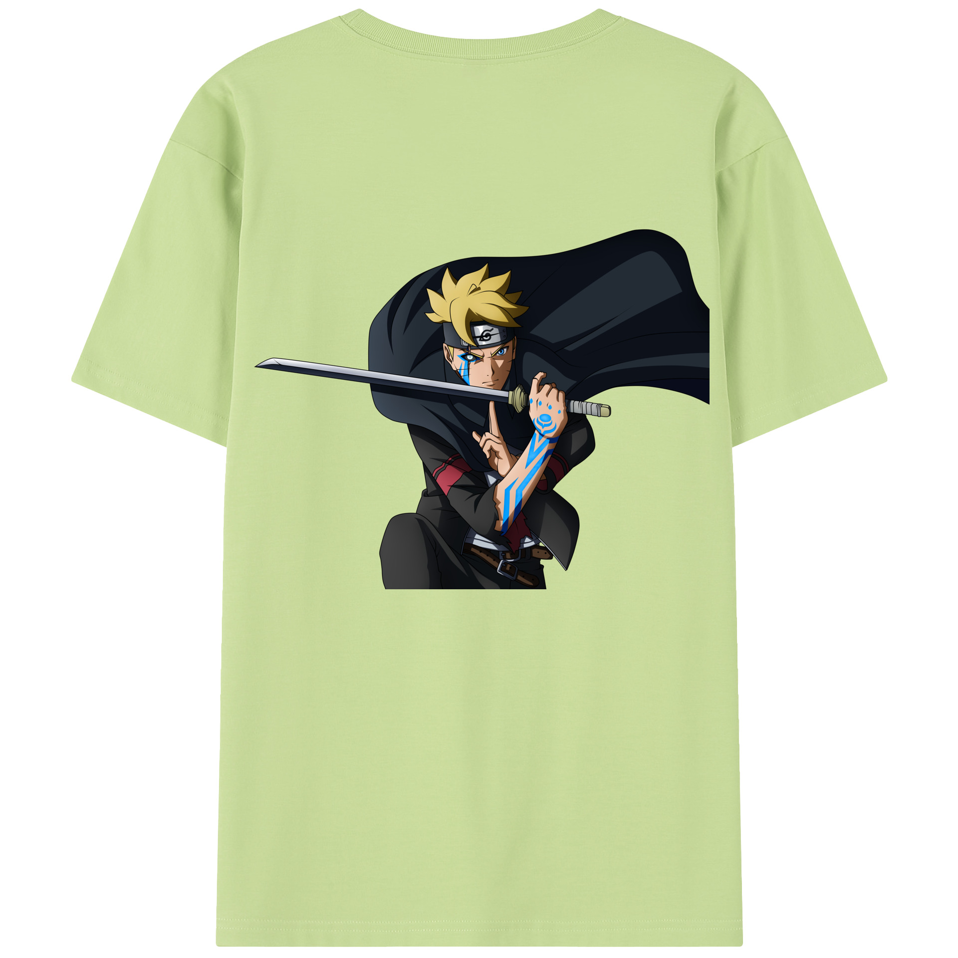 （画像用） NARUTO -ナルト- うずまき ボルト Uzumaki Boruto 綿100％半袖Tシャツ（背面プリント）